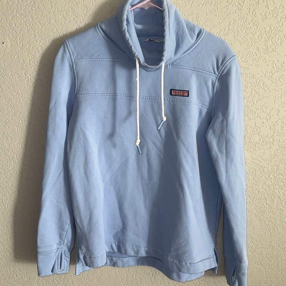 Vineyard Vines cowl Neck Relaxed sweater blue size small